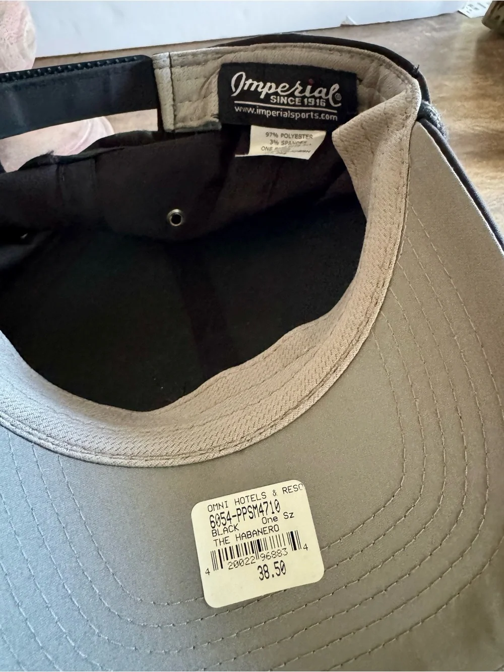 The Homestead at Omni Hotels & Resorts Black Golf Hat by - Imperial Sports NWT - Picture 2 of 3